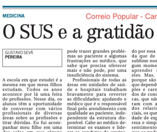 O SUS e a Gratidão